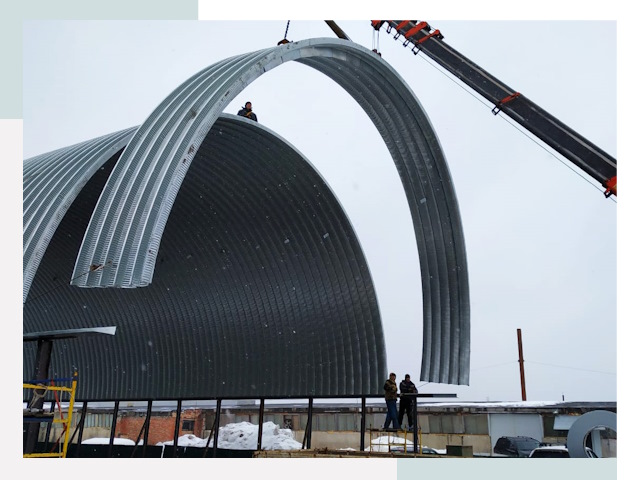 Полукруглые ангары в Кизляре